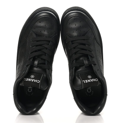 Chanel Calfskin CC Womens Sneakers 37.5 Black 2 of 10