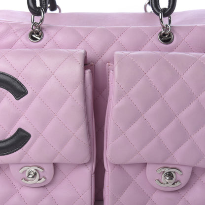 Chanel Calfskin Quilted Large Cambon Multipocket Reporter Pink Black 10 of 16
