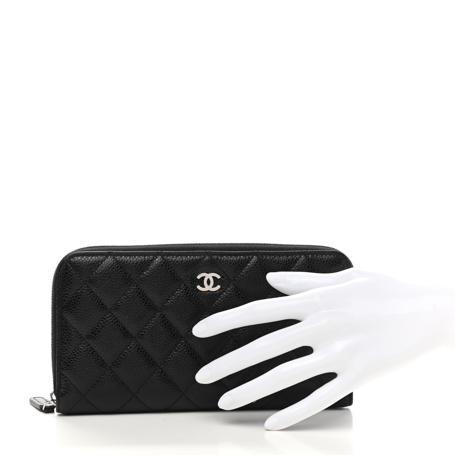 Chanel Caviar Quilted Large Gusset Zip Around Wallet Black 2 of 9