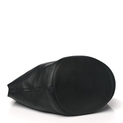 Khaite Pebbled Sport Calfskin Medium Lotus Tote Black 5 of 10