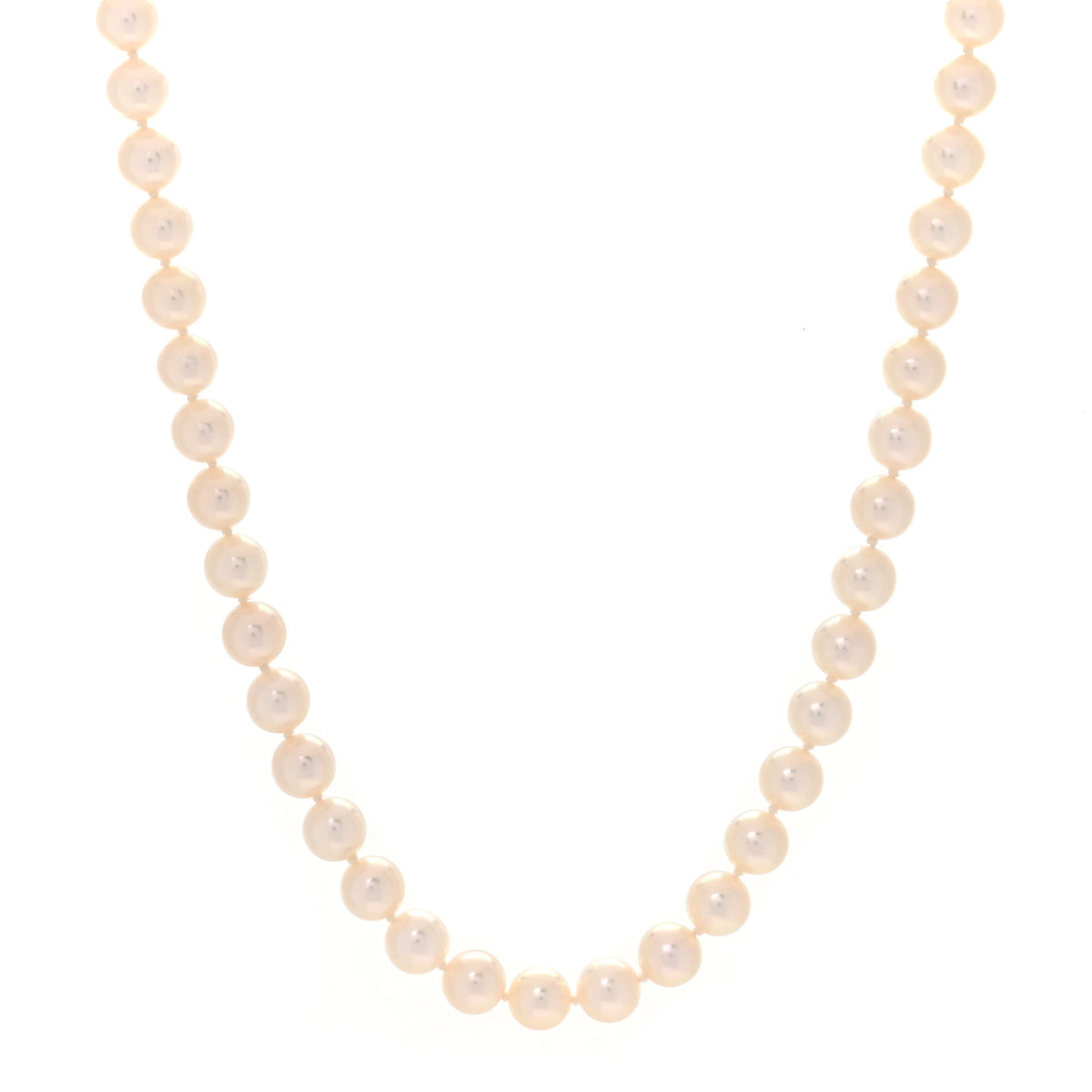 18K White Gold Akoya Cultured Pearl 6.5-7mm Strand Necklace