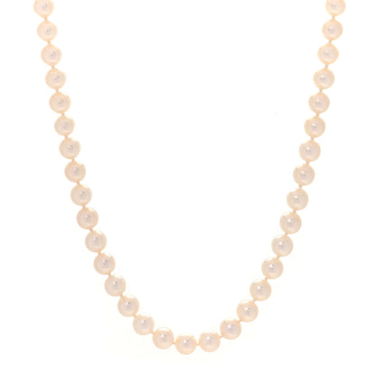 Mikimoto 18K White Gold Akoya Cultured Pearl 6.5-7mm Strand Necklace 1 of 7