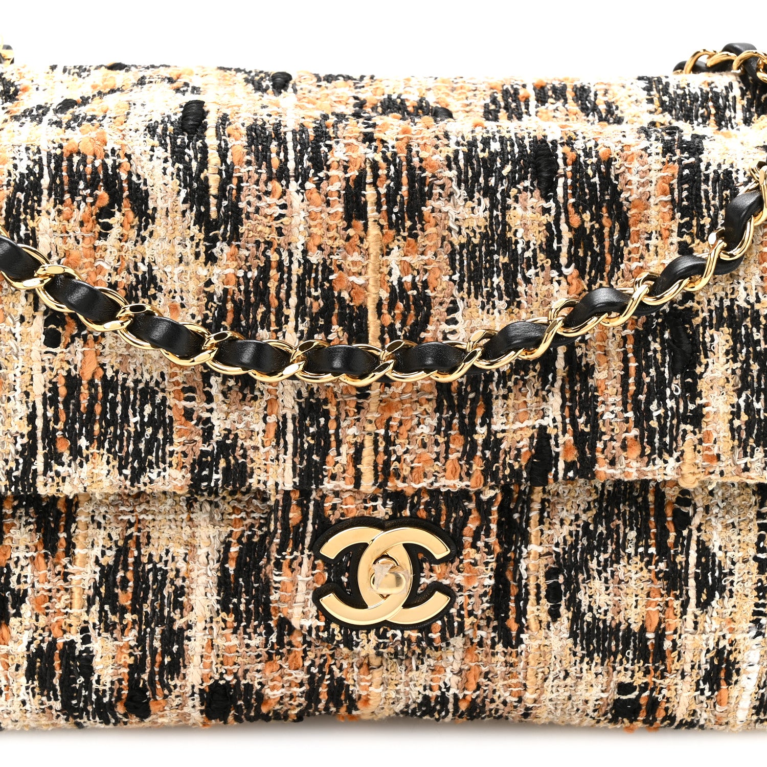 Chanel Tweed Mixed Fibers Leopard Print Small Souplissimo Maxi Flap Fawn 7 of 10