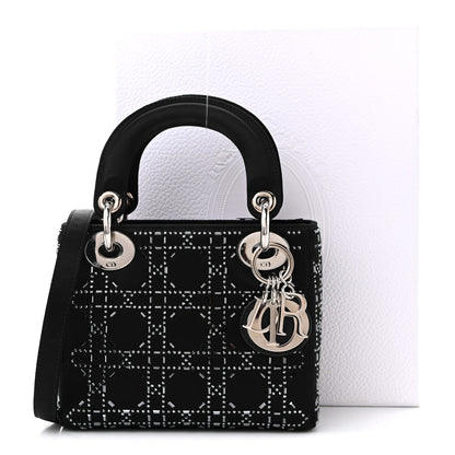 Christian Dior Satin Crystal Cannage Mini Lady Dior Black 11 of 11
