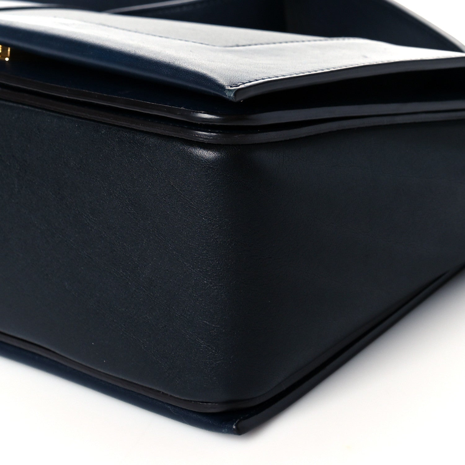 Celine Shiny Smooth Calfskin Medium Frame Shoulder Bag Black Navy 9 of 14