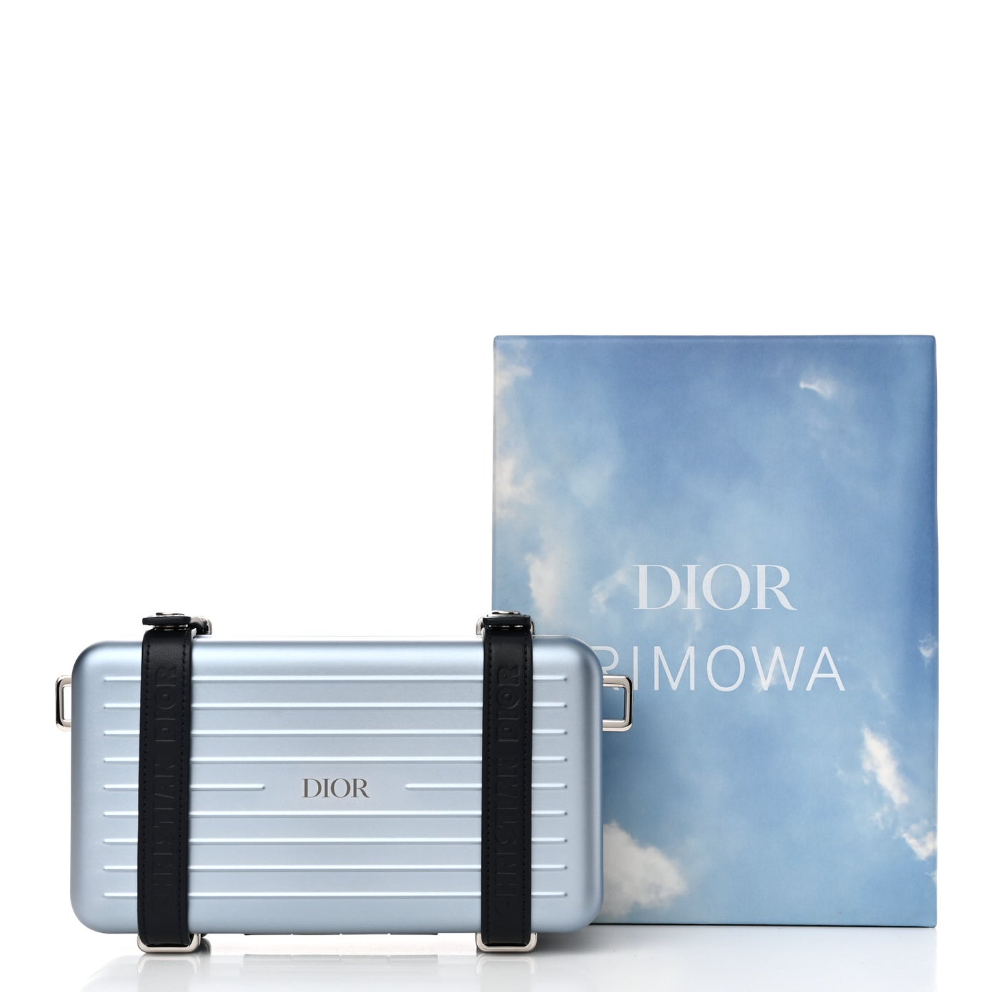 X RIMOWA Aluminum Personal Clutch On Strap Bleu