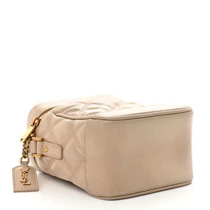 Saint Laurent Grain de Poudre Quilted 80's Vanity Bag Dark Beige 4 of 12