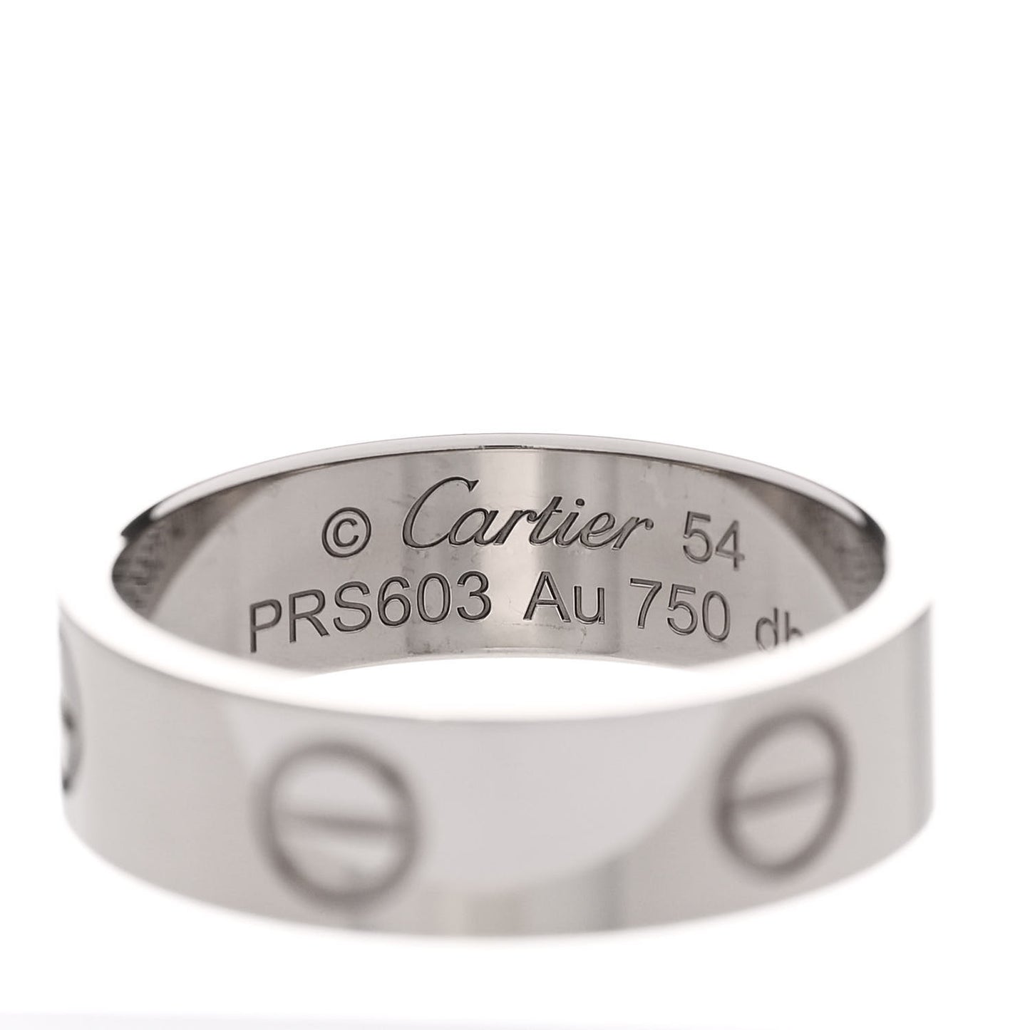 18K White Gold 5.5mm LOVE Ring 54 6.75