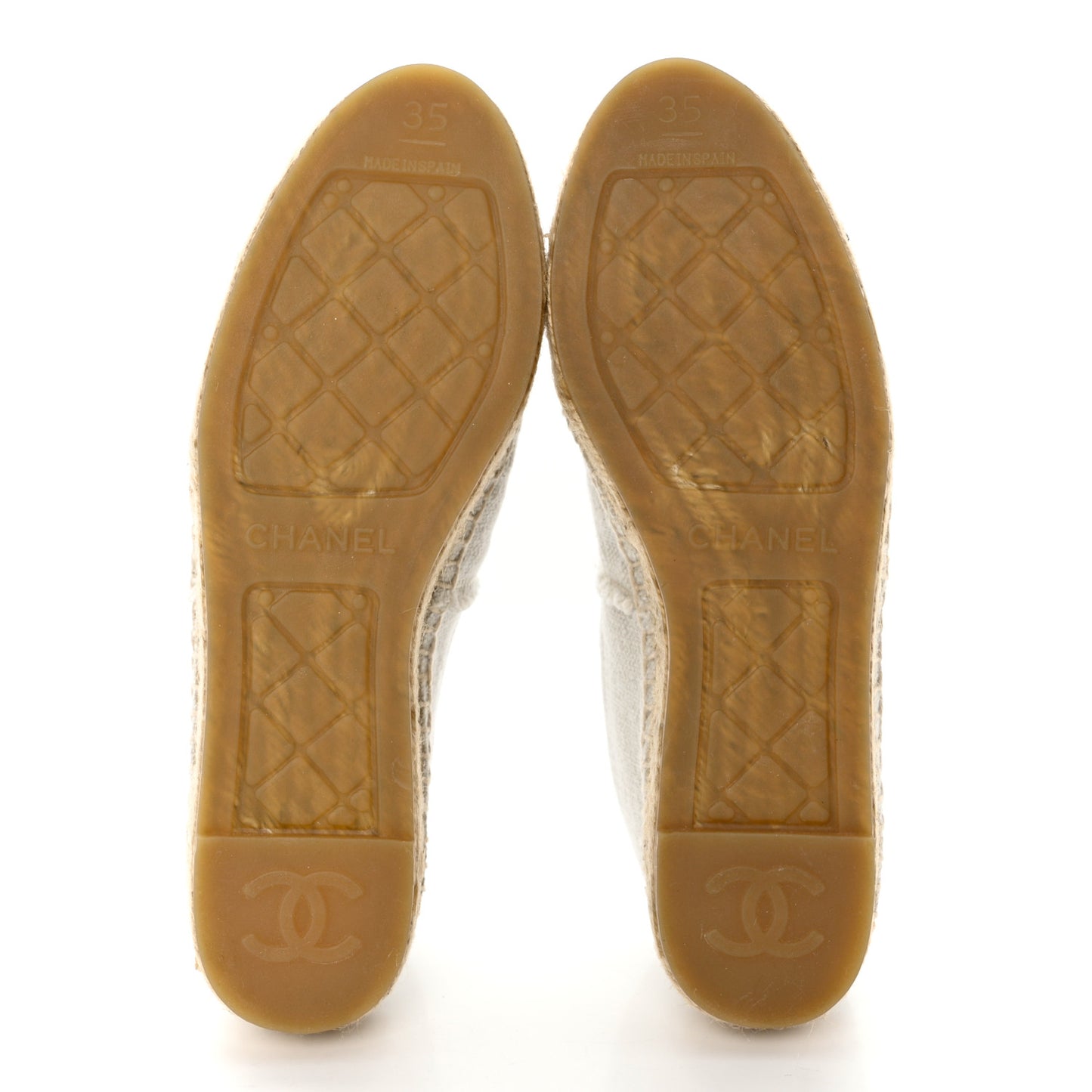 Linen CC Espadrilles 35 White Black