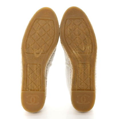 Chanel Linen CC Espadrilles 35 White Black 5 of 9