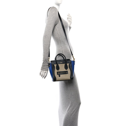 Celine Elephant Calfskin Nano Tri-Color Luggage Sand 2 of 10