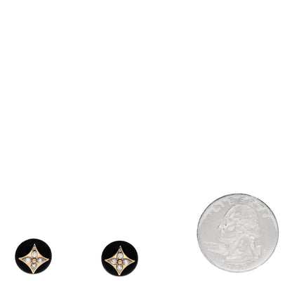 Louis Vuitton 18K Yellow Gold Diamond Onyx Color Blossom BB Star Stud Earrings 2 of 5