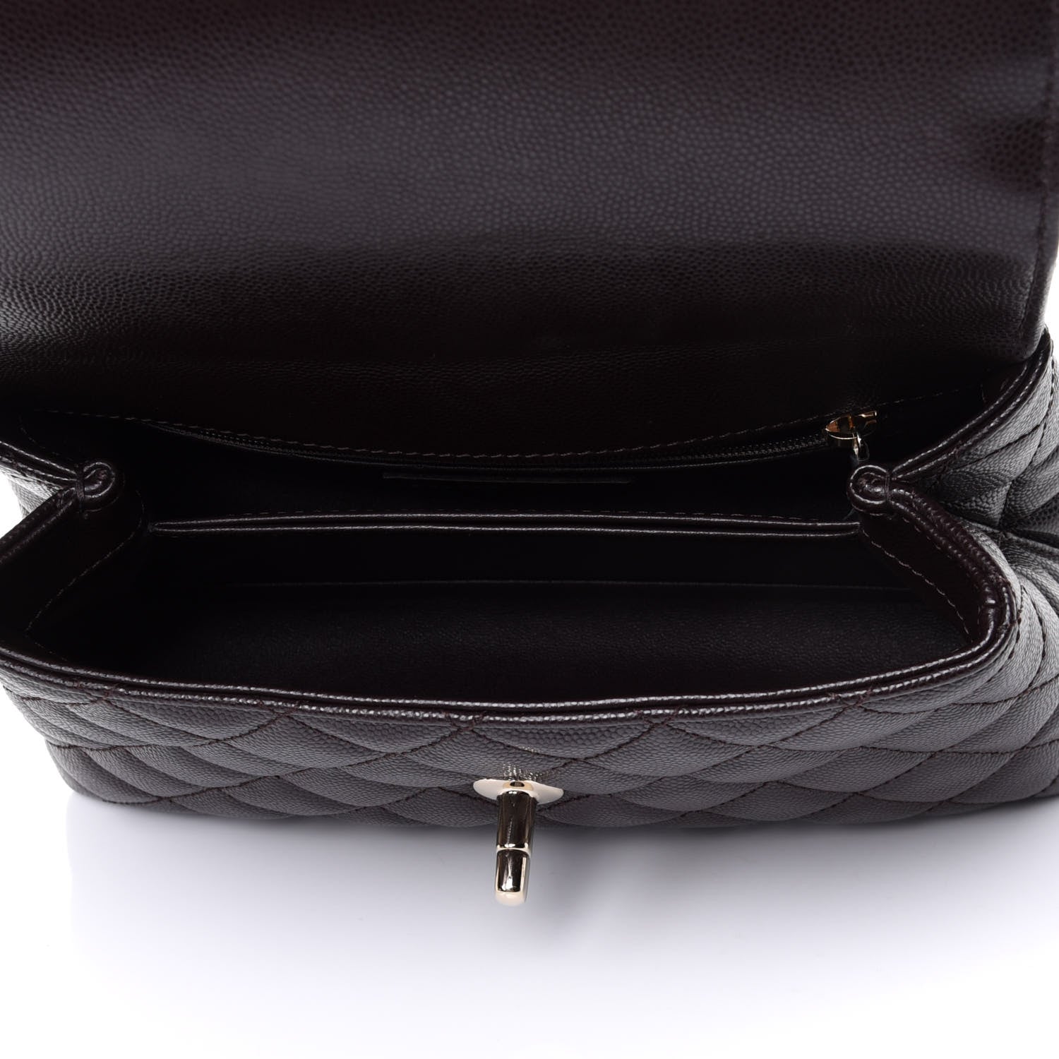 Chanel Caviar Quilted Mini Coco Handle Flap Dark Brown 4 of 4
