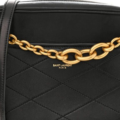 Saint Laurent Lambskin Quilted Le Maillon Chain Strap Crossbody Black 8 of 10