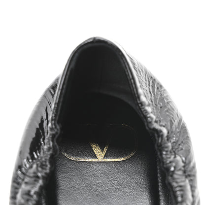 Valentino Garavani Naplack Nappa Vlogo Bow Mary Jane Ballerina Flats 38.5 Black 8 of 9