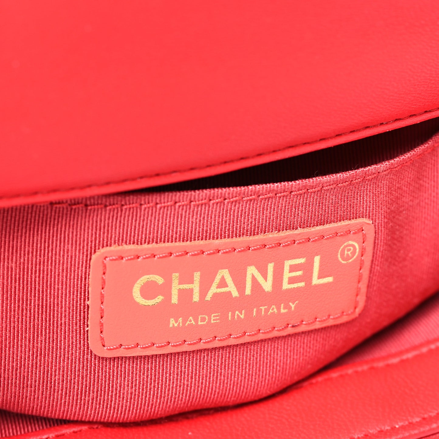 Lambskin Quilted Small In The Loop Handle Flap Bag Red