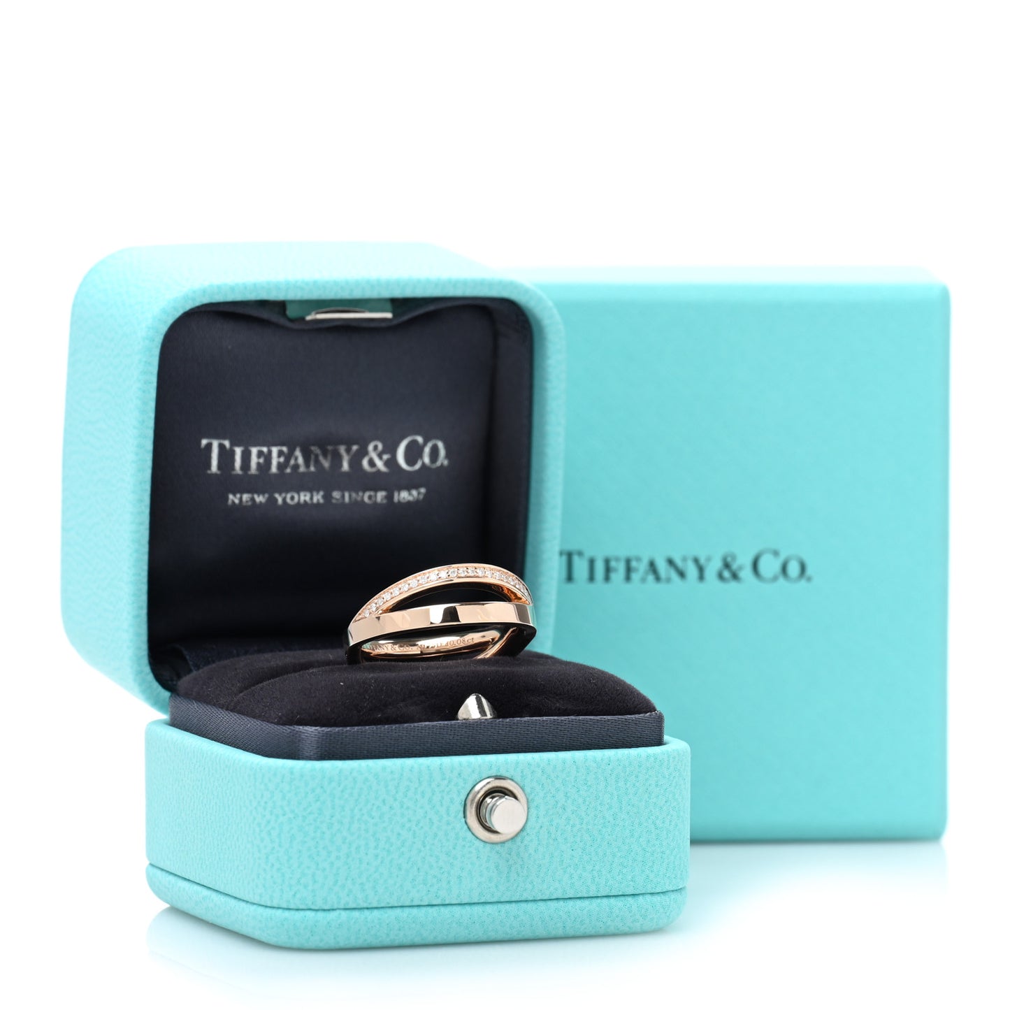 18K Rose Gold Diamond Atlas X Narrow Ring 50 5.5