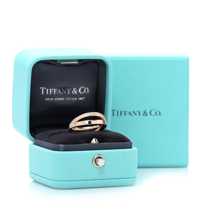 Tiffany 18K Rose Gold Diamond Atlas X Narrow Ring 50 5.5 5 of 5