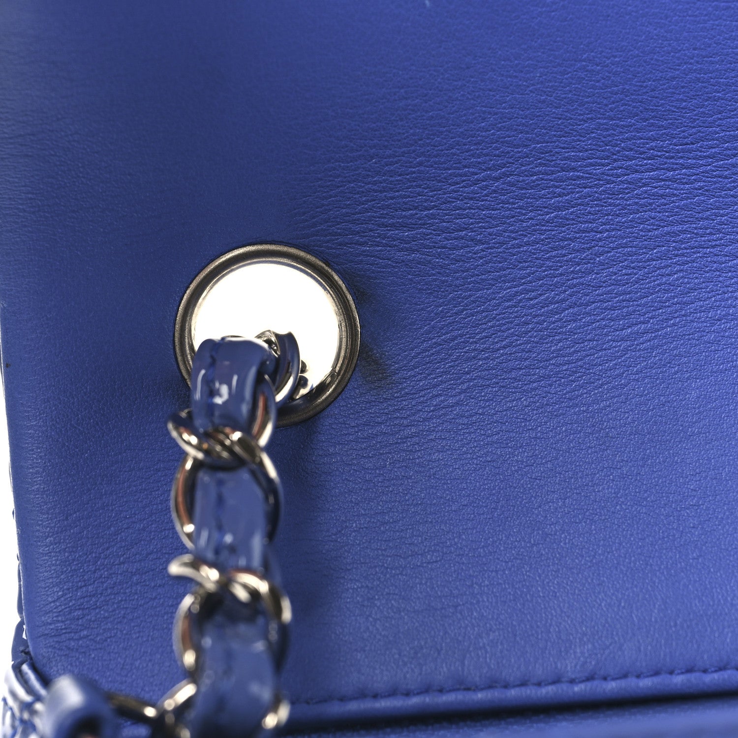 Chanel Patent Calfskin Quilted Mini Rectangular Flap Blue 11 of 13