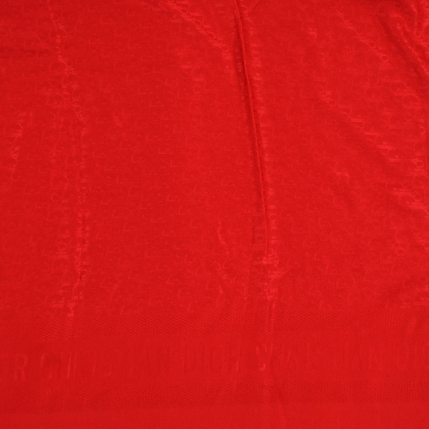 Christian Dior Wool Silk Oblique Shawl Red 2 of 3