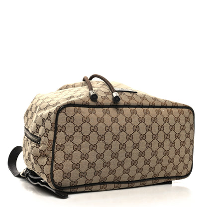 Gucci Monogram Dollar Calfskin O Drawstring Backpack Beige Ebony Testa di Moro Dark Chocolate 4 of 10