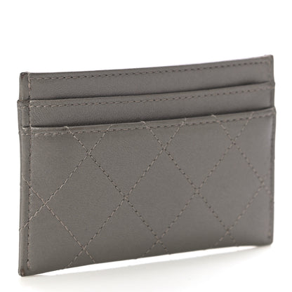 Chanel Calfskin Resin Stitched Card Holder Grey 3 of 11