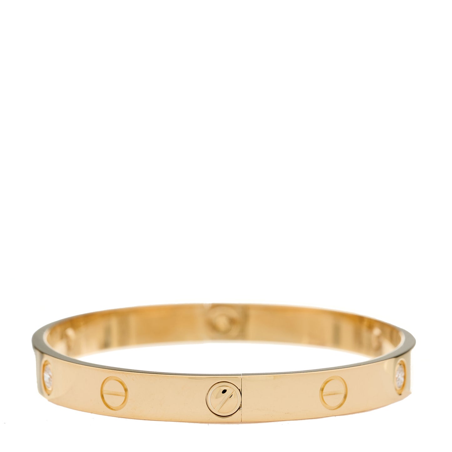 18K Yellow Gold 4 Diamond LOVE Bracelet 17