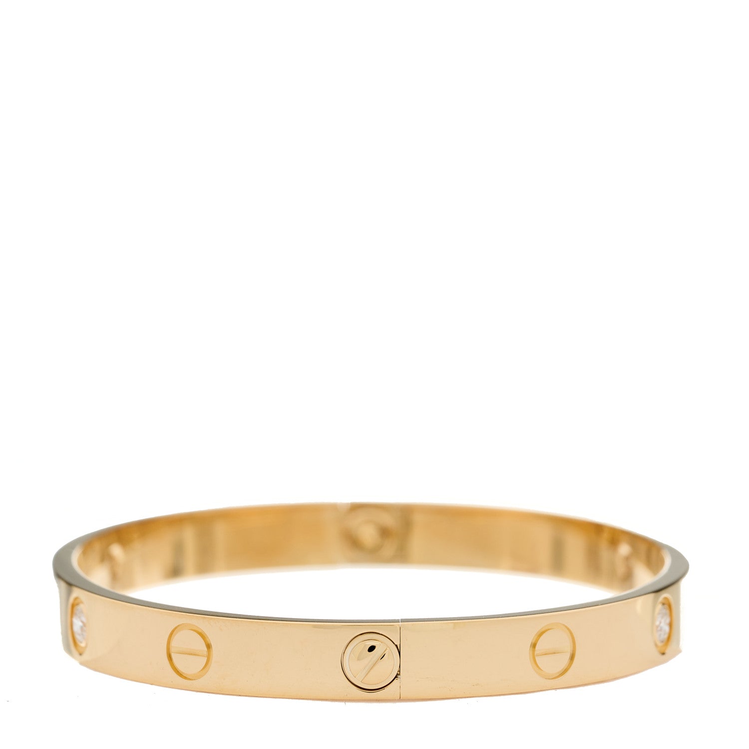 Cartier 18K Yellow Gold 4 Diamond LOVE Bracelet 17 4 of 8