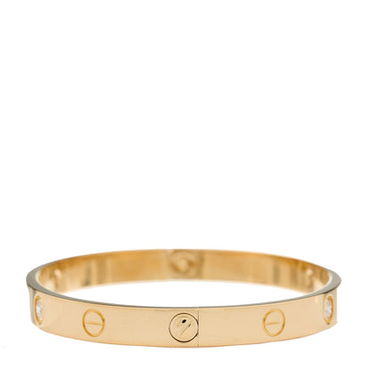 Cartier 18K Yellow Gold 4 Diamond LOVE Bracelet 17 4 of 8