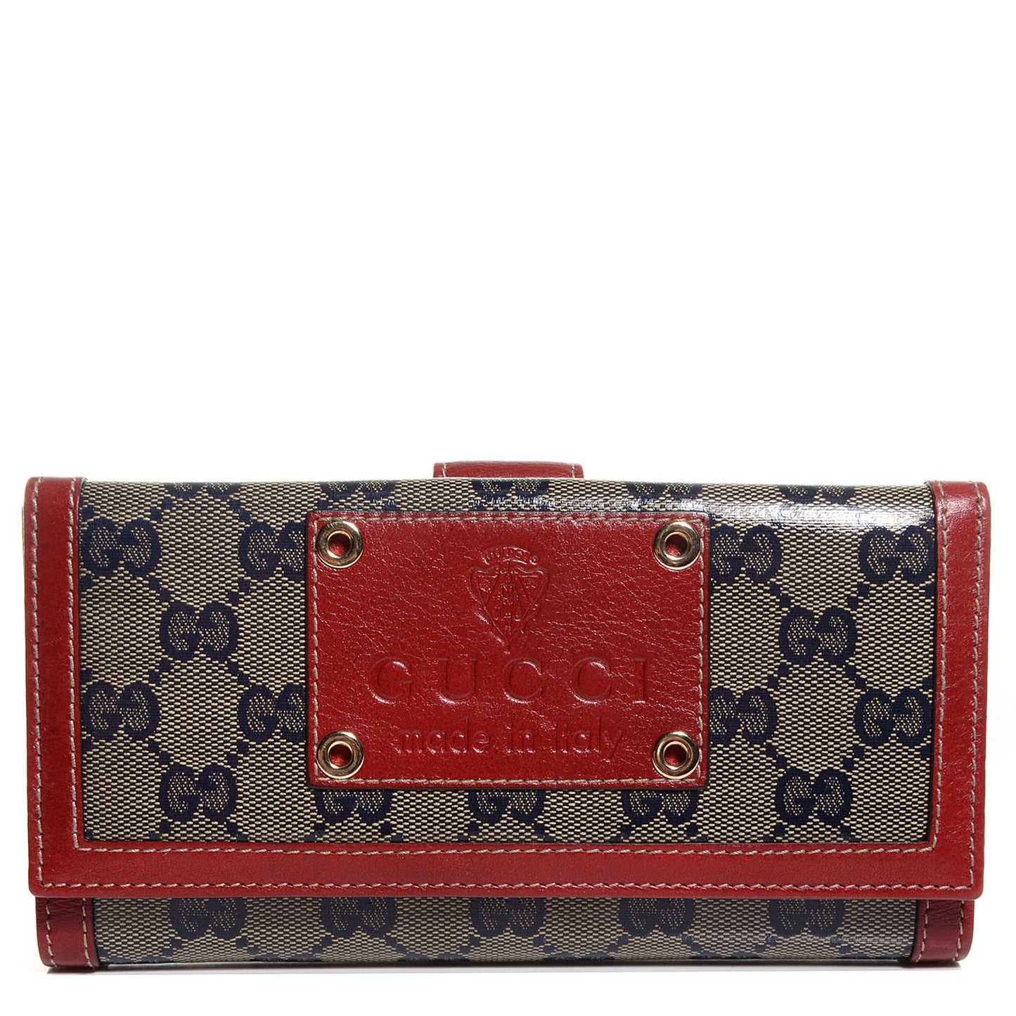 Crystal Monogram Continental Wallet Red Navy