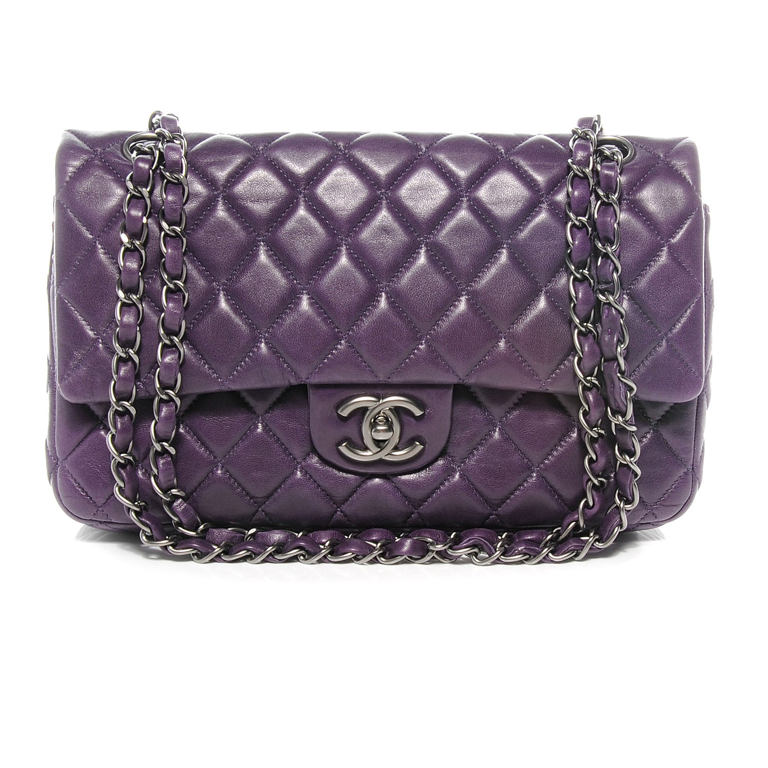 Chanel Lambskin Medium Double Flap Violet 1 of 8