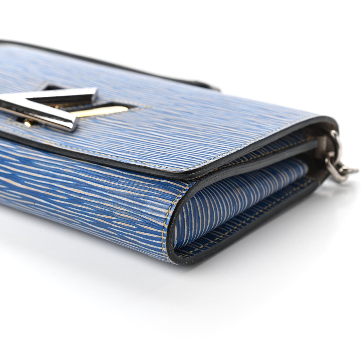 Epi Twist Chain Wallet Denim Light