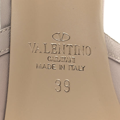 Valentino Garavani Nappa Rockstud Peep Toe Ankle Strap 105mm Sandals 39 Poudre 8 of 10
