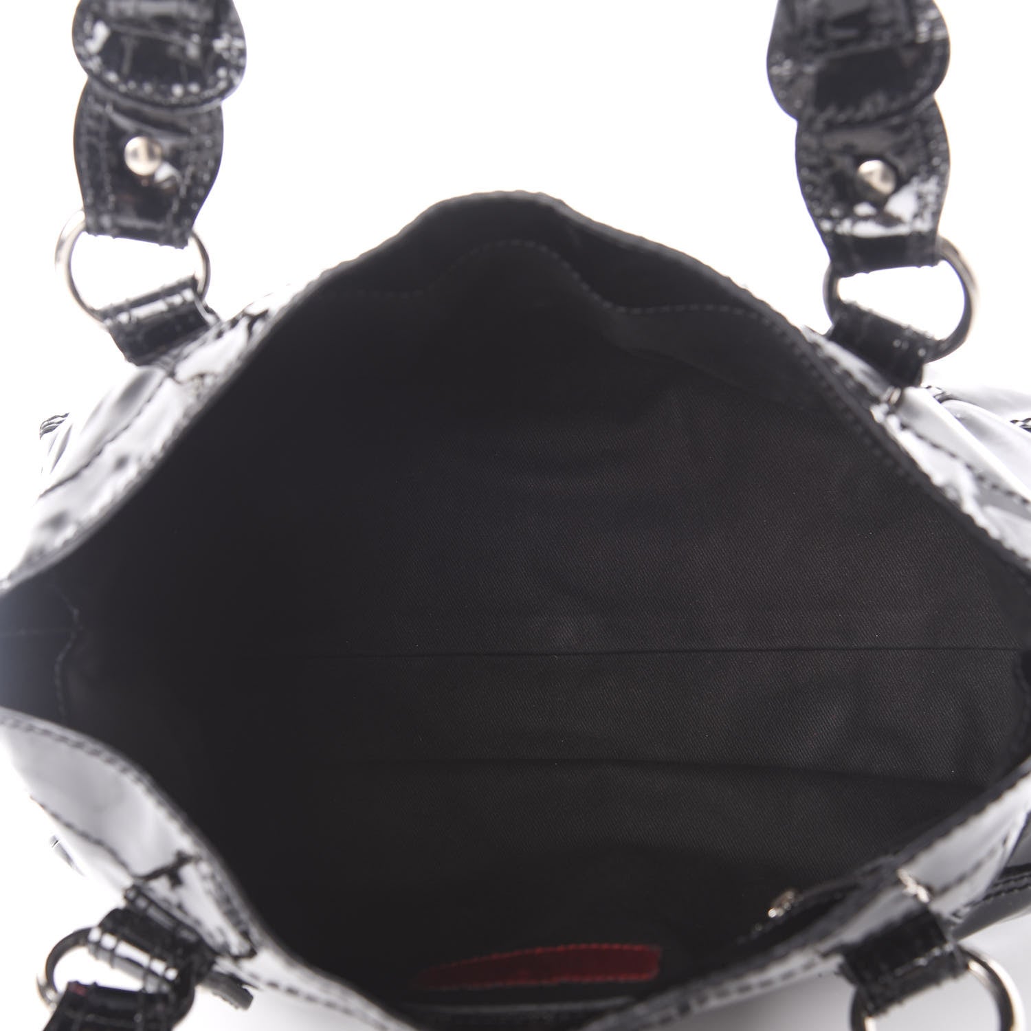 Valentino Garavani Patent Crystal Catch Satchel Black 4 of 9