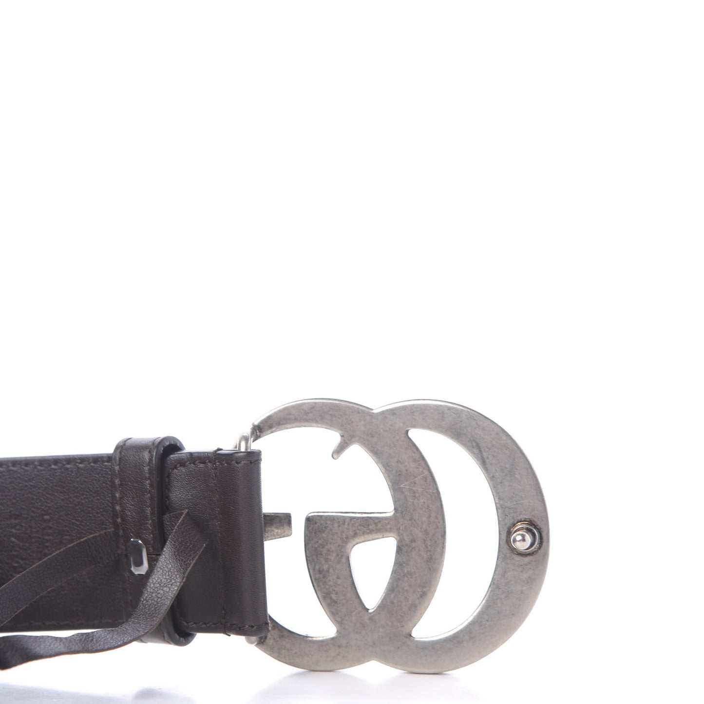 Moon Calfskin Nickel Double G 40mm Belt 110 44 Dark Cocoa