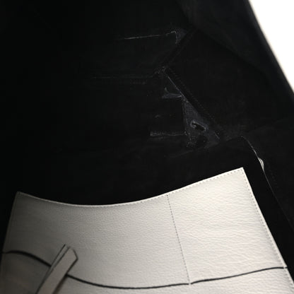Celine Grained Calfskin Medium Horizontal Cabas Phantom White 5 of 9