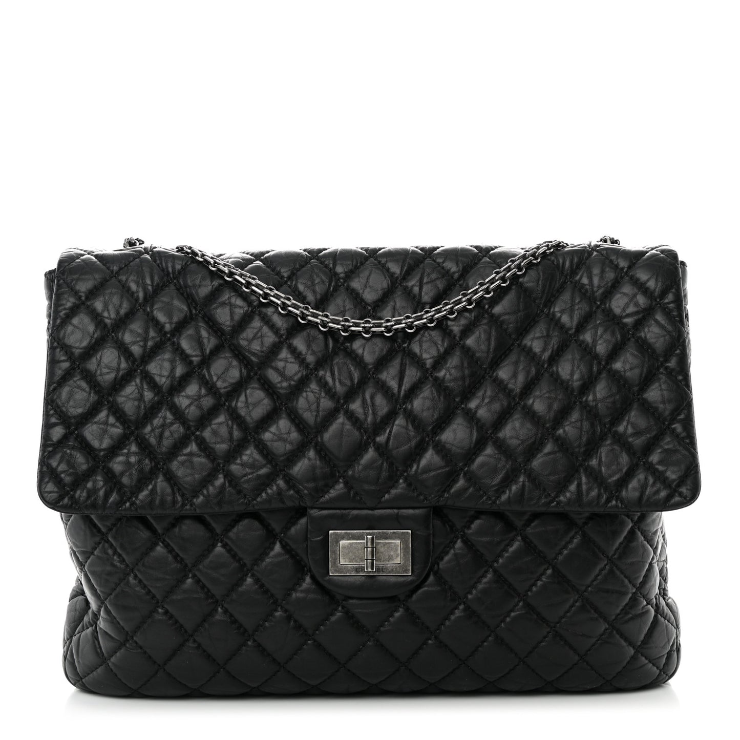 Aged Calfskin Reissue XL Maxi Flap Black