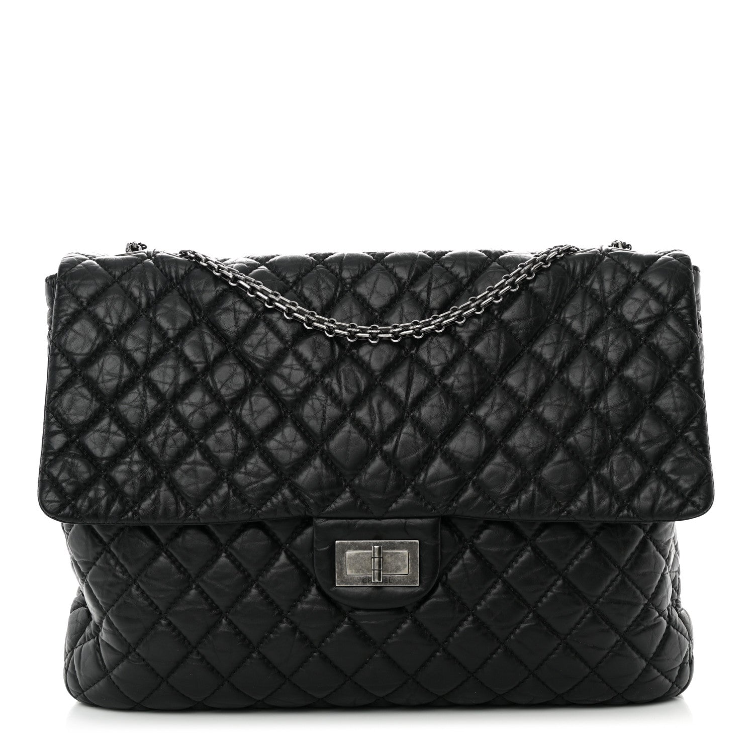 Chanel Aged Calfskin Reissue XL Maxi Flap Black 1 of 15
