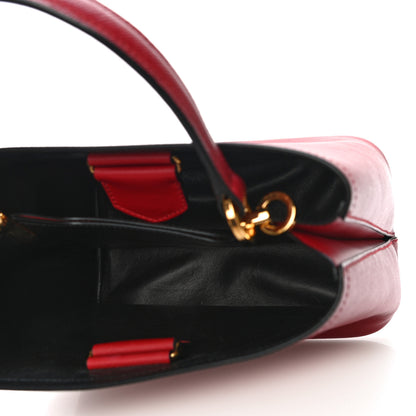 Prada Saffiano Cuir Medium Panier Bucket Bag Fuoco Black 5 of 10