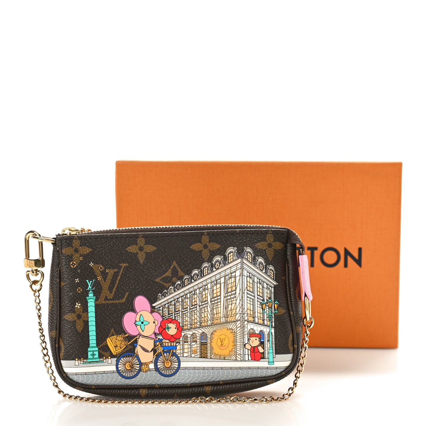 Monogram 2022 Christmas Animation Paris Mini Pochette Accessories Pink