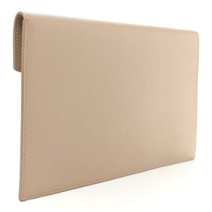 Saint Laurent Grain De Poudre Uptown Pouch Dark Latte 3 of 7