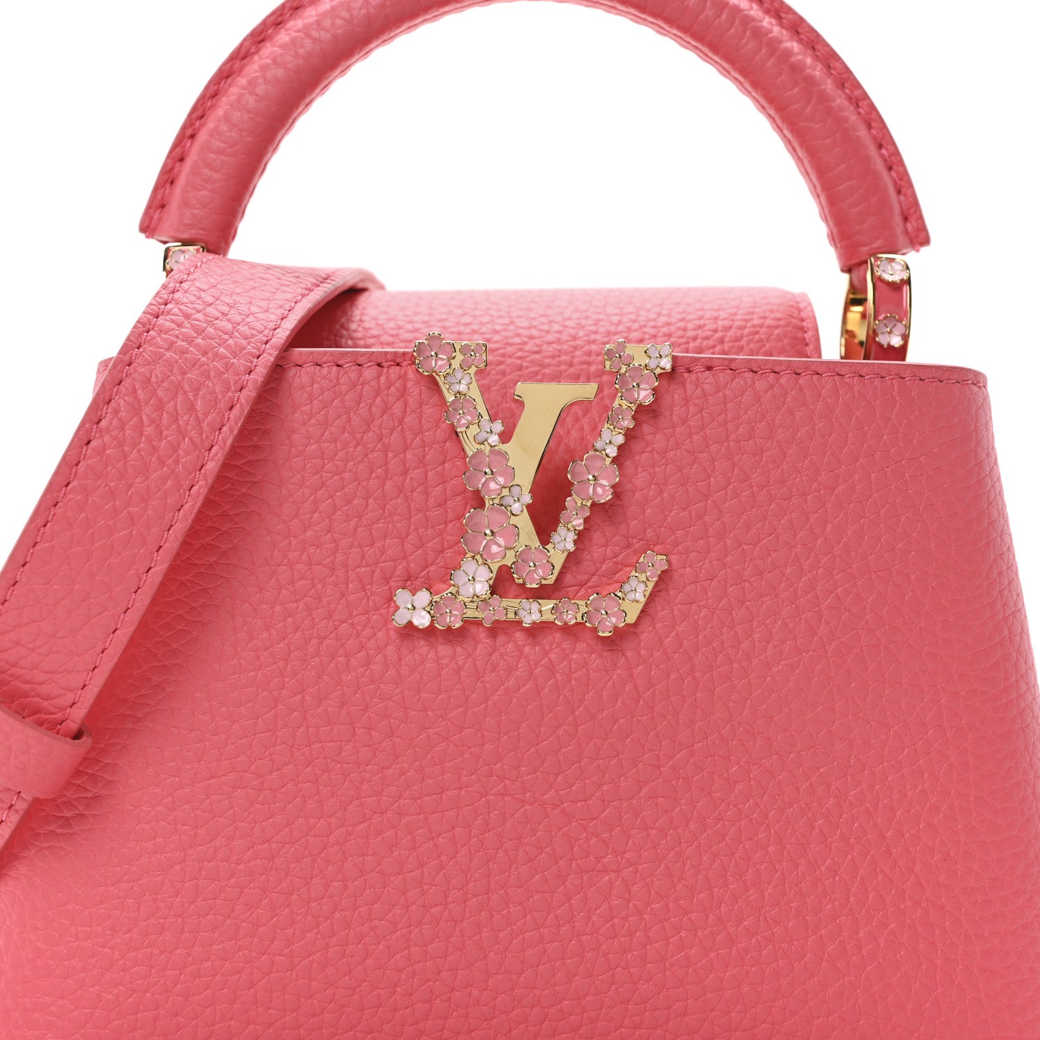 Louis Vuitton Taurillon LV Bloom Capucines Mini Pink Sky 7 of 9