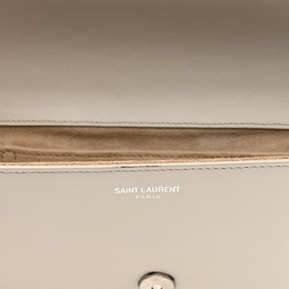 Saint Laurent Calfskin Studded Lutetia Flap Clutch White 13 of 13