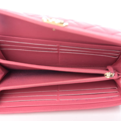 Chanel Lambskin Quilted Boy Flap Wallet Pink 4 of 12