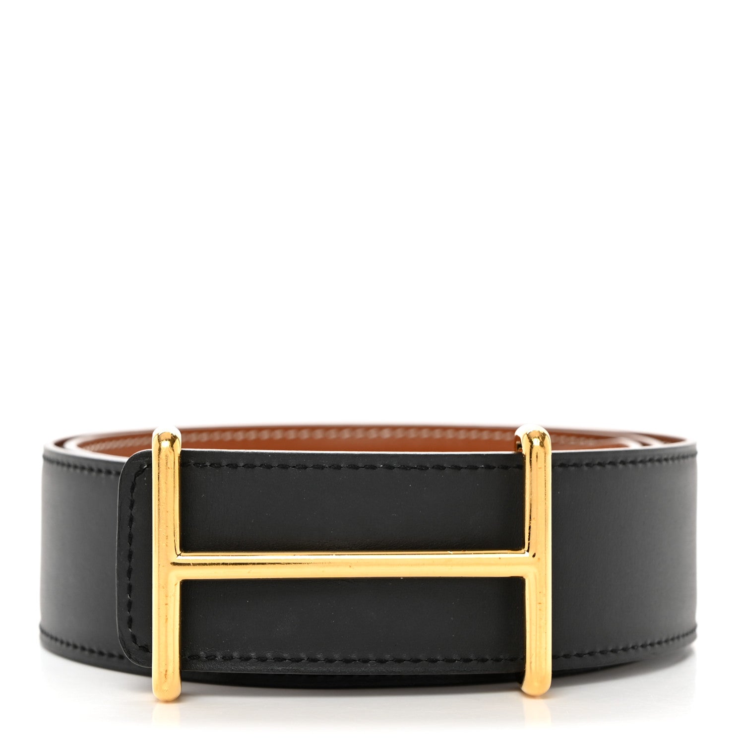 Hermes Box Swift 32mm Idem Belt 85 34 Black Gold 1 of 7