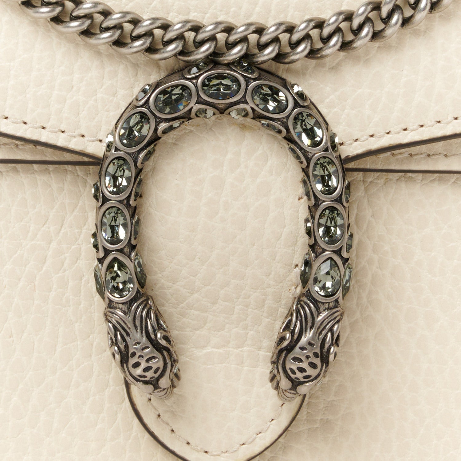 Gucci Dollar Calfskin Crystal Super Mini Dionysus Shoulder Bag Mystic White Black Diamond 7 of 9