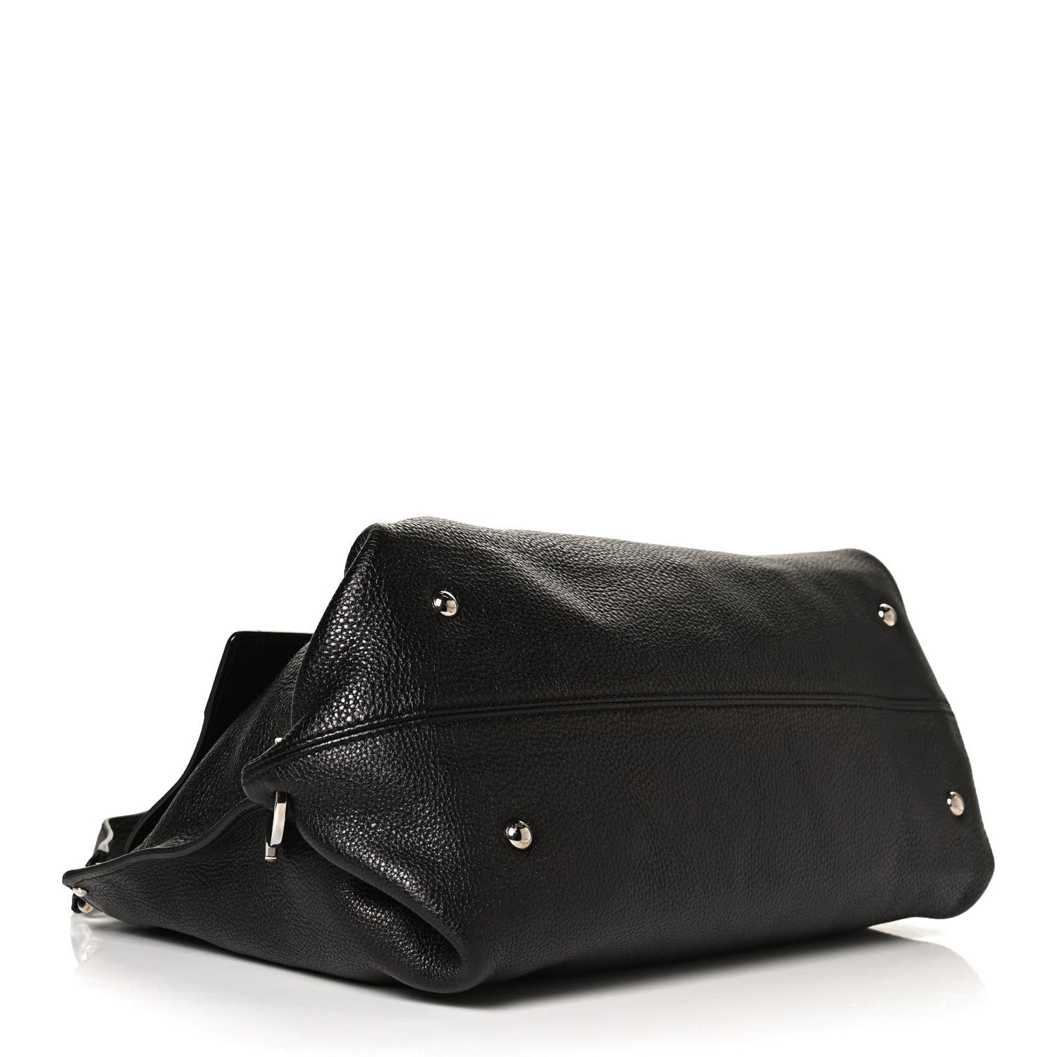 Salvatore Ferragamo Calfskin Sofia Gancini Satchel Black 4 of 12