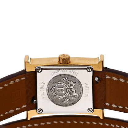 Hermes Stainless Steel Epsom 17.2mm Heure H Hour Double Tour Quartz Watch Gold 4 of 4