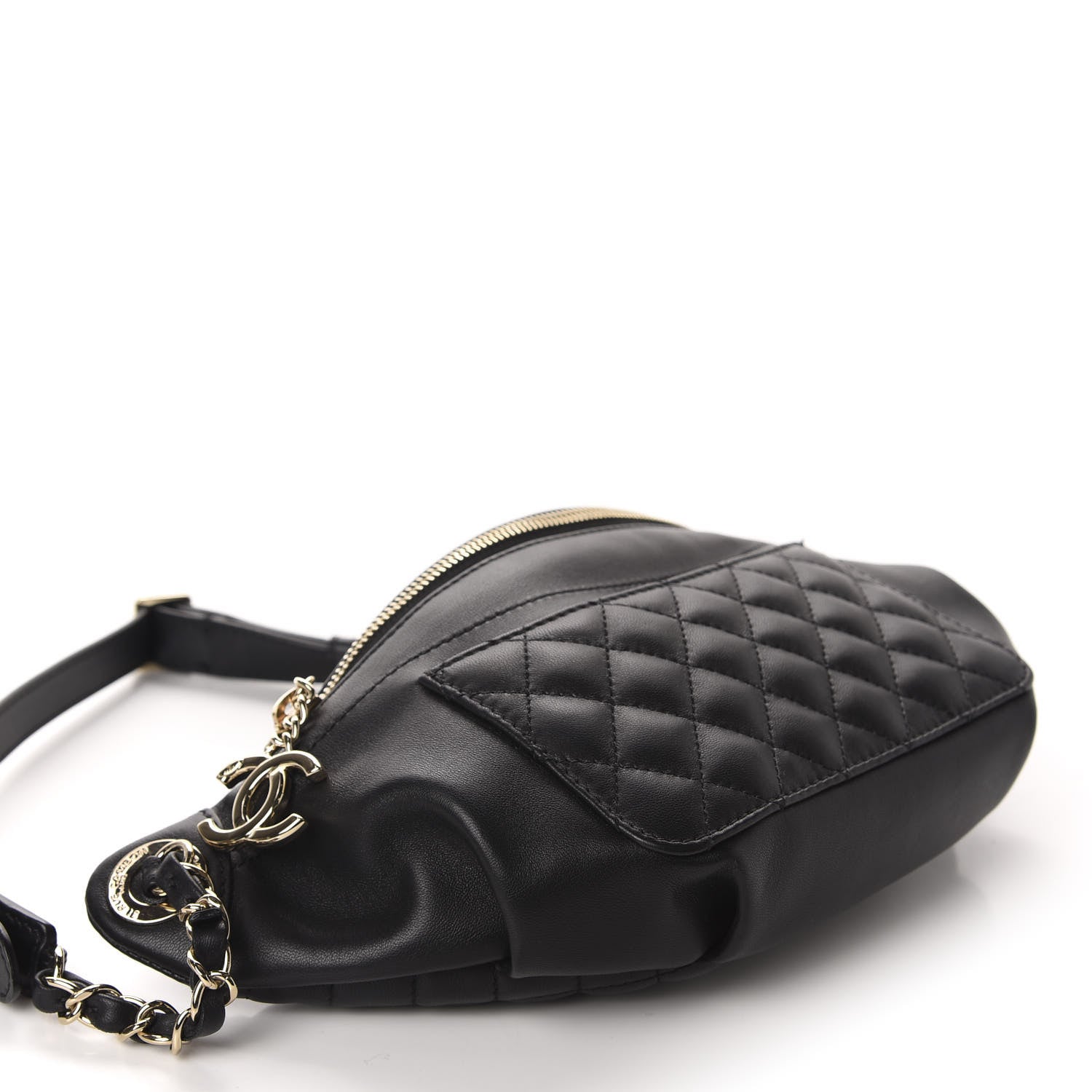 Chanel Lambskin Quilted Waist Bag Fanny Pack Black 4 of 11