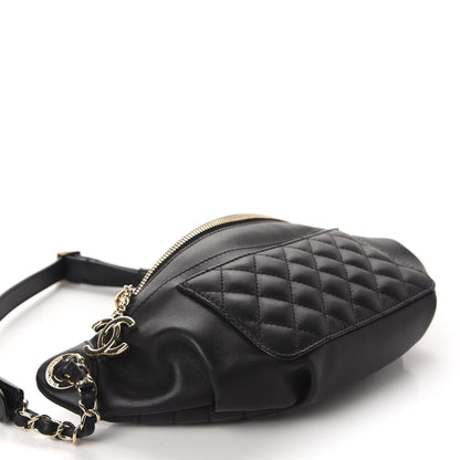 Chanel Lambskin Quilted Waist Bag Fanny Pack Black 4 of 11